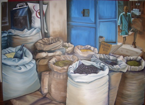 Grain Bags in the Market by Harriet Hill