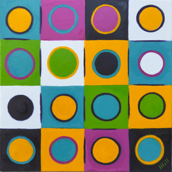 Circles and Squares with White by Harriet Hill