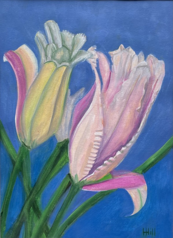 Tall Lilies (gouache) by Harriet Hill