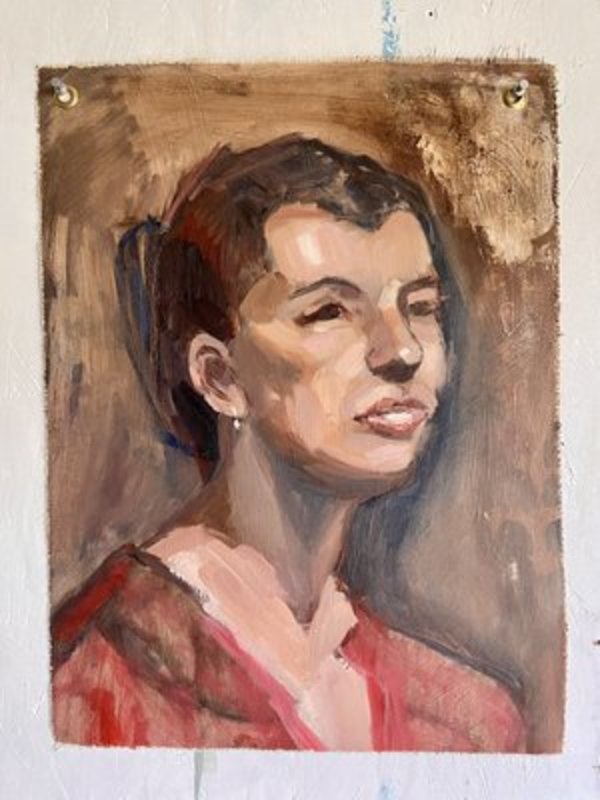 Lady Elizabeth Original flat lay oil painting by Emily Fox King