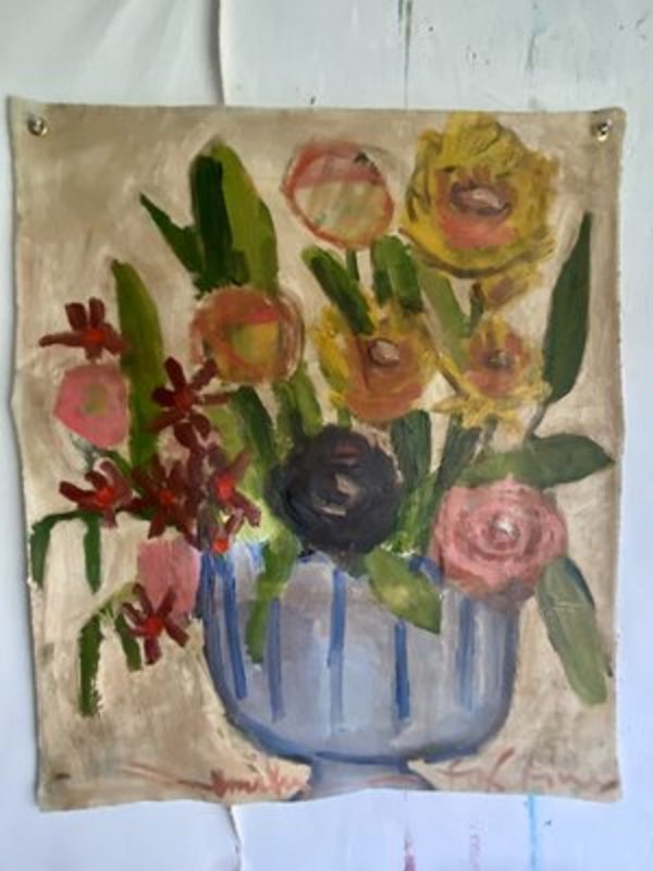 Celebration Day Original flat lay oil painting by Emily Fox King