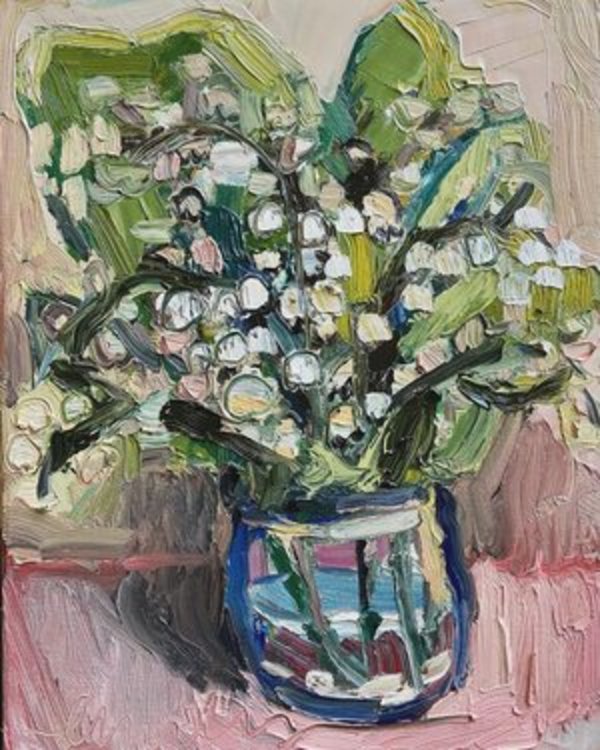 Lily of the Valley Bunch Original Oil Painting by Emily Fox King