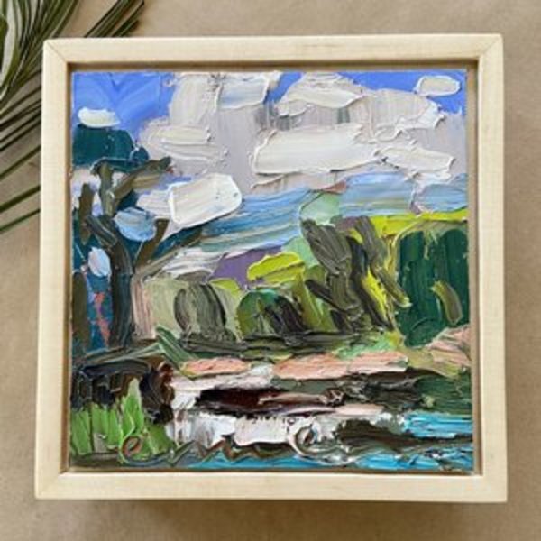 Skies at Ogden River Original Oil Painting by Emily Fox King