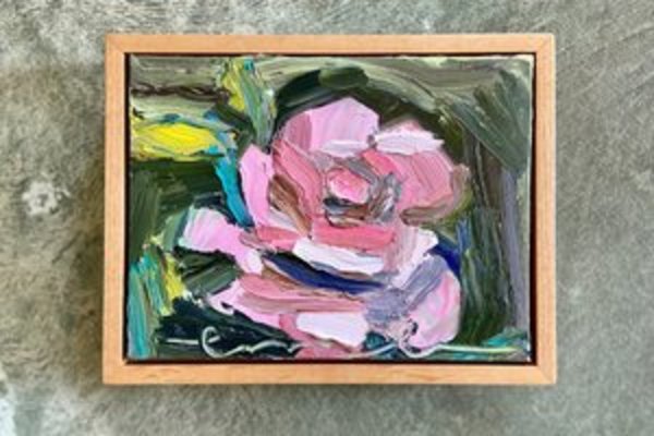 Backyard Rose Original Oil Painting by Emily Fox King