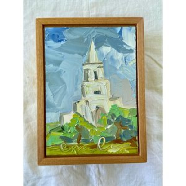 Plein Air Temple Painting Original Oil Painting by Emily Fox King