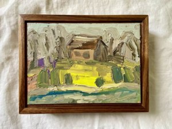 Hunter's Cabin Original Oil Painting by Emily Fox King