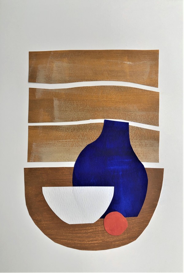 Collage (Blue Vase with Orange) by Jim Yale
