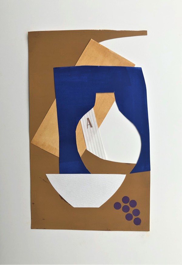 Collage (Vase with grapes) by Jim Yale