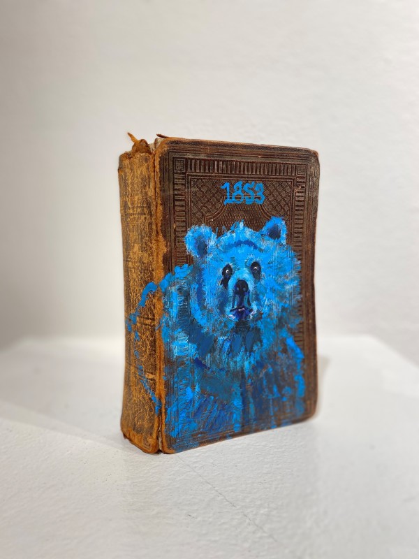Blue Bear on Bible by Annie Decamp