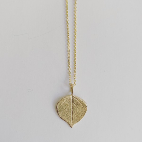 Brass Aspen Leaf Necklace by Caitlin Dunn