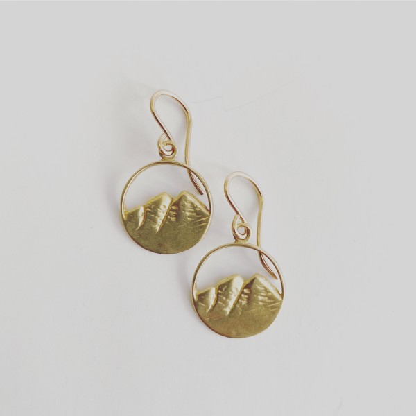 Brass Maroon Bells Earrings by Caitlin Dunn