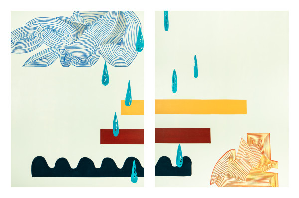 New Ideas & Rippling Effects - Diptych by Lydia Riegle