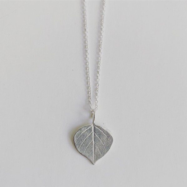 Sterling Silver Aspen Leaf Necklace by Caitlin Dunn