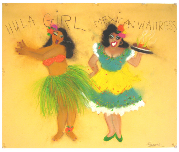 Hula Girl and Mexican Waitress by Randy Stevens