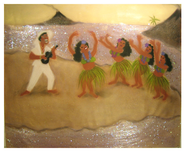 Hula Girls with Volcanoes by Randy Stevens