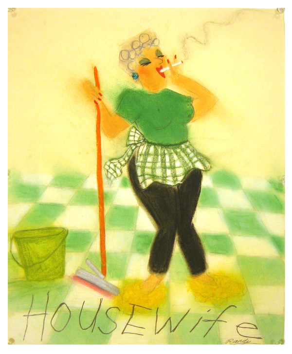 Housewife with Mop by Randy Stevens