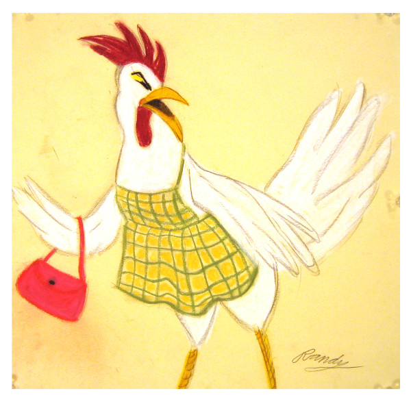 Hen with Pocketbook by Randy Stevens