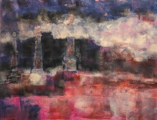 Power Plant at Night by Leisa Shannon Corbett