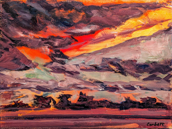 Prairie Sunset Gouache by Leisa Shannon Corbett