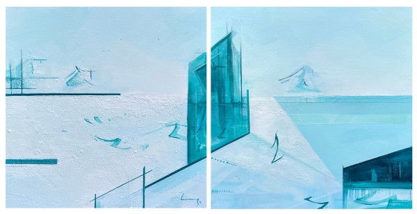 Among the Clouds (Diptych) by Savannah Ball