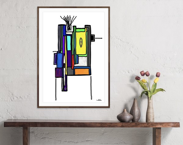 Color Robot 1-2, framed by Kenneth Wilan