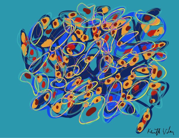 Aqua Floating Cloud Face by Kenneth Wilan