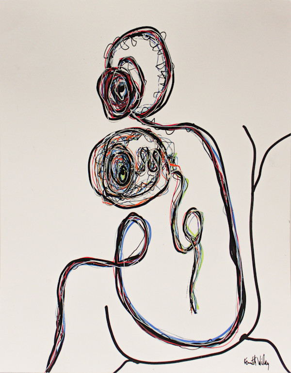 Mother and Baby On a Chair by Kenneth Wilan
