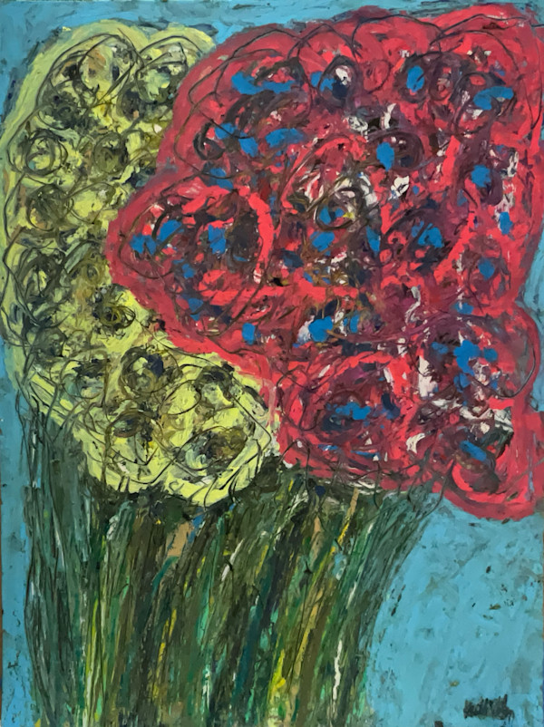 Flower Bouquet YellowRedBlue by Kenneth Wilan