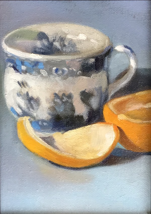 Little Blue Teacup and Orange Slice