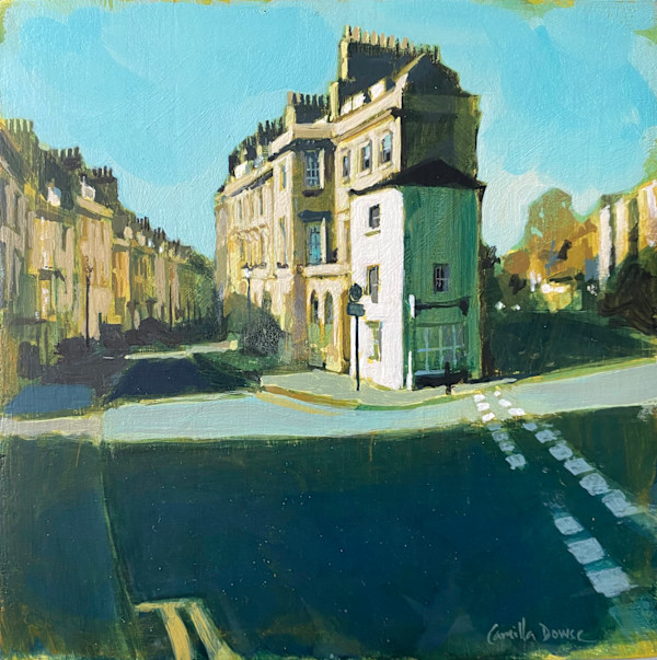 Rivers Street & Julian Road from Brunswick Place, Bath (study) by Camilla Dowse