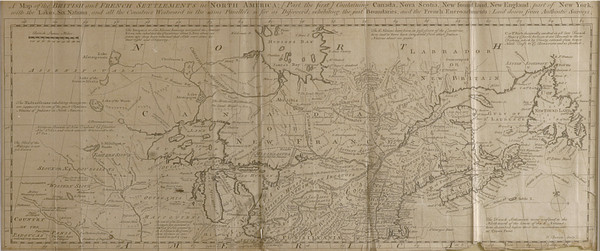 A Map of the British and French Settlements (Upper) by Thomas Bowen