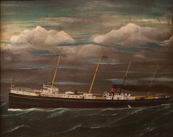 Untitled (Depicts the E.P. Wilbur, built by Globe Iron Works of Cleveland) by Unknown