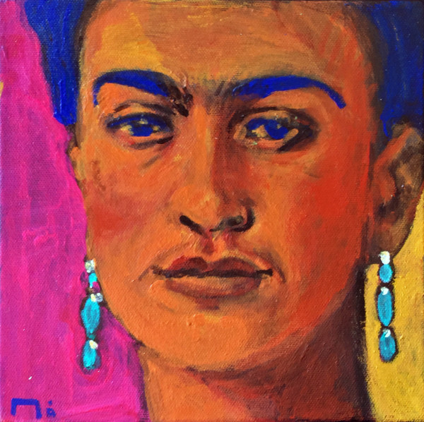 Frida with Earrings