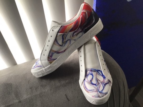 Art On Shoes Series/Collection/designs (Red/White & Blue Swirls