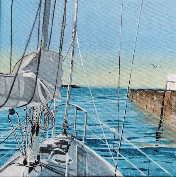 Leaving Hopeman Pier by Lois Dubber
