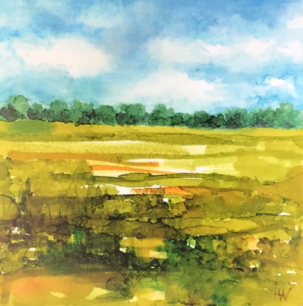 Flaxen Meadow (Peaceful Meadow - original) by Leigh B Williams