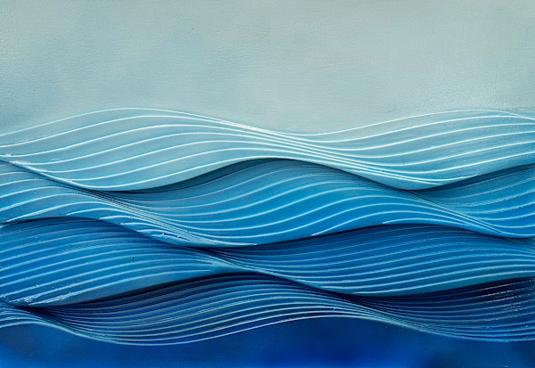 Indigo Waves (plywood) by Ruth Becker
