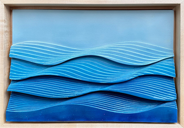 Indigo Waves (plywood) by Ruth Becker