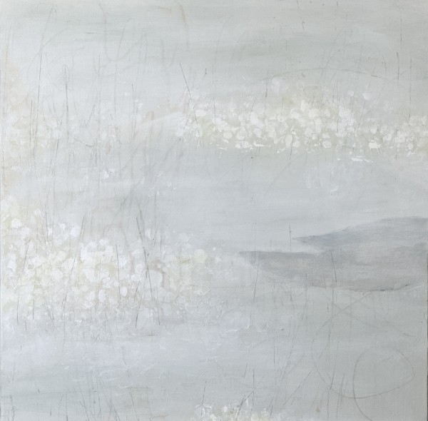 The Pond in February 6, From the Nature’s Botanics Portfolio, 2023, Acrylic on canvas, 24 x 24 inches.