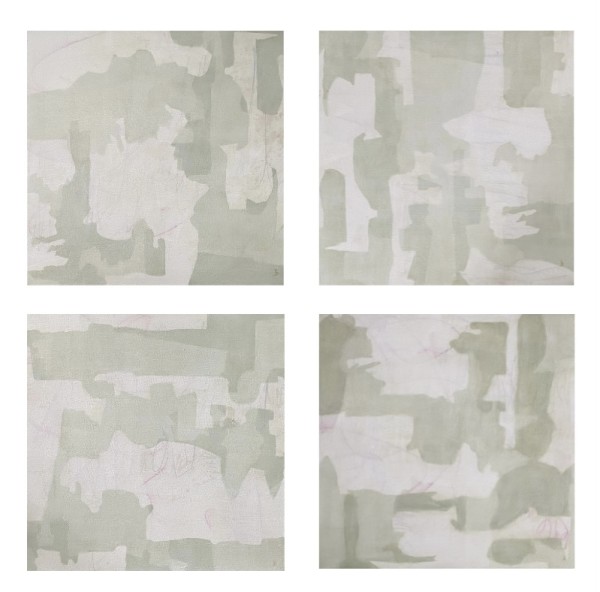 2a-Maze 1,2,3,4, 2022, Acrylic on canvas, 20 x 20 inches each
