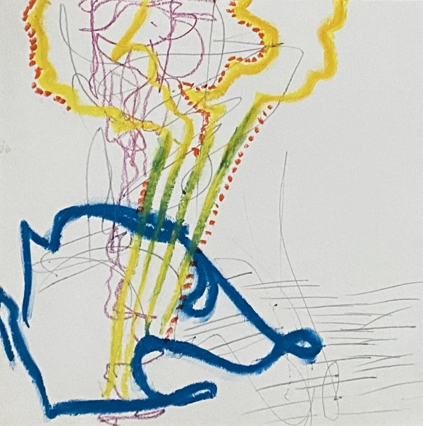 5-Tour de force 3, 2019, Drawing media on paper, 8 x 8 inches. Unframed by Juanita