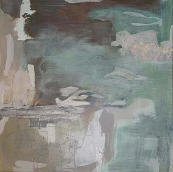 Bay Area 6, neutral green, abstract, water abstract by Juanita