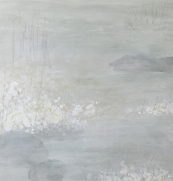 The Pond in February 4, From the Nature’s Botanics Portfolio, 2023, Acrylic on canvas, 24 x 24 inches.