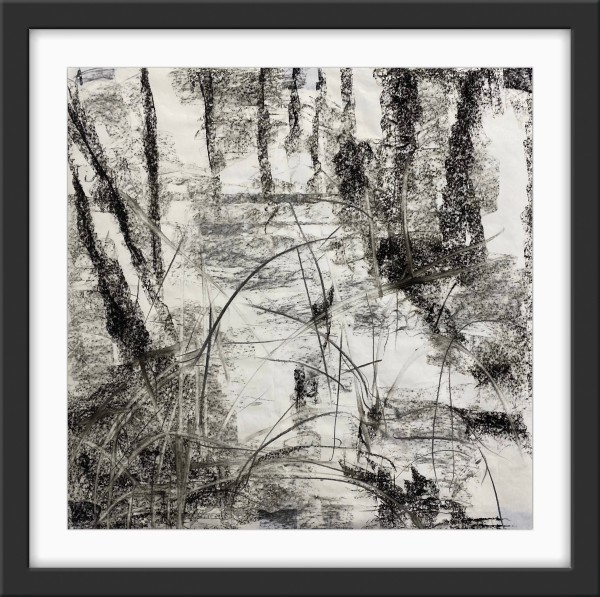 2-Sketch 10, From the Chestatee River portfolio, 2021, Charkole on paper, 24 x 24 inches