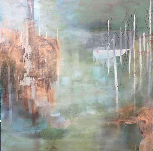 Juanita Bellavance, On the river 4,  2018, Acrylic on canvas, 48 x 48 inches by Juanita