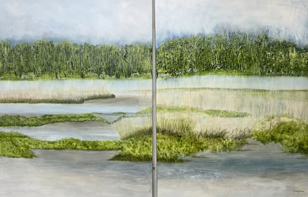 Suspended in Stillness Diptych by Juanita, Image 1.