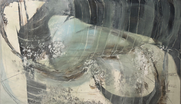 Between the Layers, Original abstract acrylic painting, 36 x 60 inches by Juanita, Image 1.