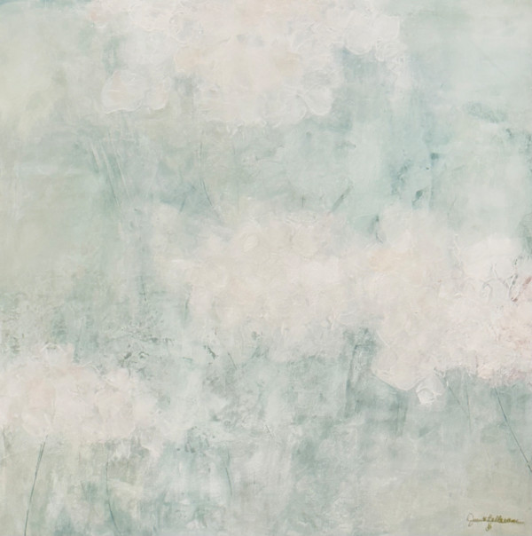 Weightless Presence, soft, serene, original artwork by Juanita