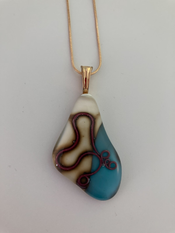 Fused glass pendant #150 by Shayna Heller