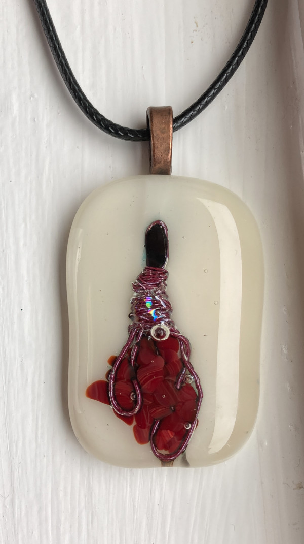 Fused glass pendant #43 by Shayna Heller